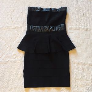 Bebe Black Mini Peplum Dress